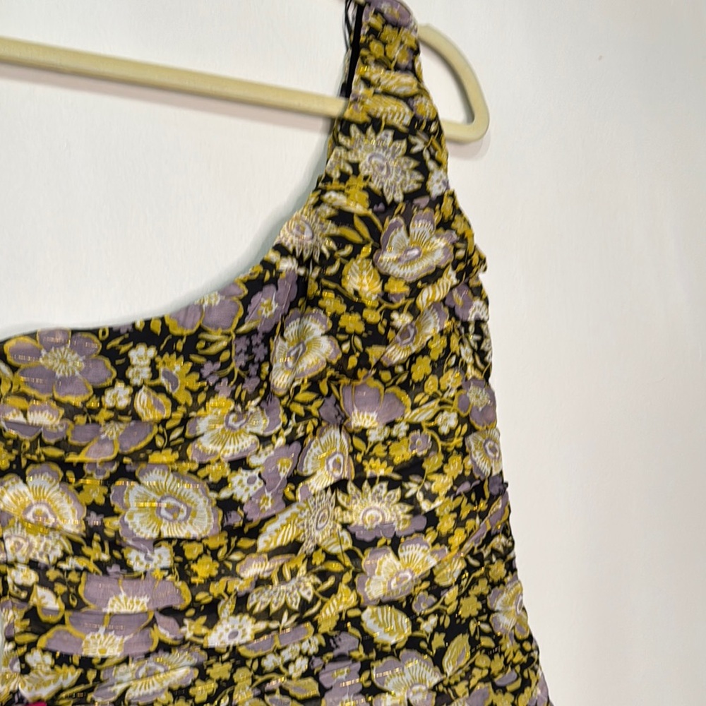 Zara Purple and Gold One Shoulder Dress Cocktail NWT - Picture 3 of 6